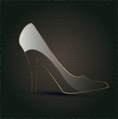 glass shoe on a metal background