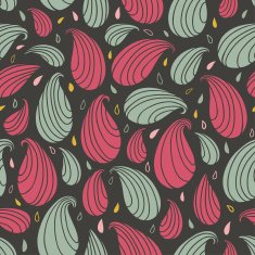 Decorative seamless pattern with striped stylized drops