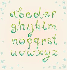 Decorative floral spring alphabet