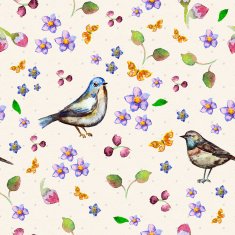 floral seamless texture of watercolor N10
