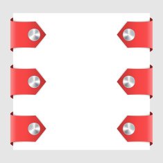 Arrows label with metal rivet