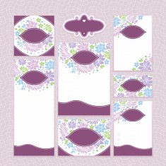 Set of floral wedding cards N31