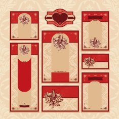 Set of floral wedding cards N32