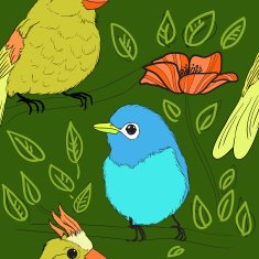 Seamless pattern with birds N11