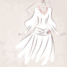 sketch bride in wedding dress N2