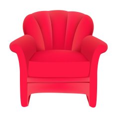 red velvet easy chair