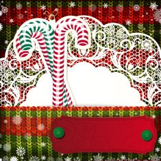 Christmas candy cane frame