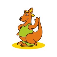 Kangaroo logo vector Isolated on white background