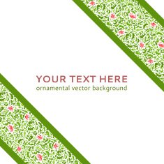 Illustration with flower ornamental stripes isolated on white background