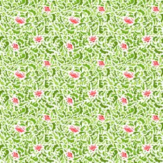 Abstract green and red seamless pattern with floral background