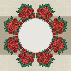 Old school frame with roses N3