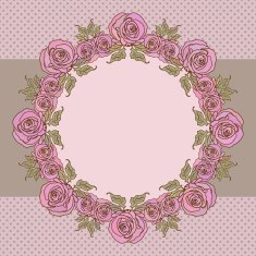 Old school frame with roses N4