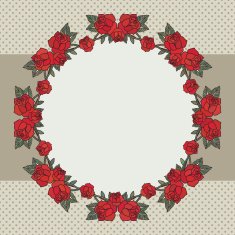 Old school frame with roses N5