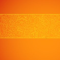 Orange floral horizontal stripe ornamental background