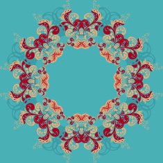 round ornamental frame vector illustration N3