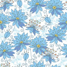 Heavenly flowers seamless pattern background