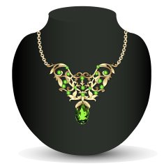 necklace with emeralds
