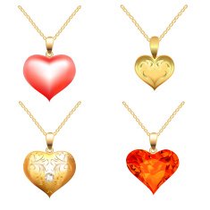set of pendants with precious stone