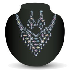 necklace with shiny jewels