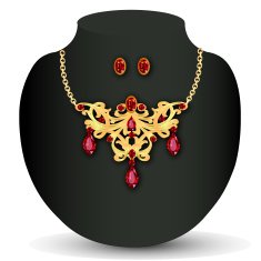 necklace with red jewels