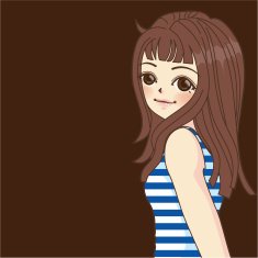Fashion Girl in Cartoon Style Vector File EPS10 N6