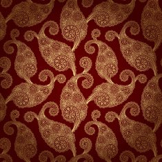 seamless pattern with golden paisley