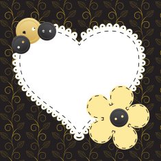 Vintage gold frame on floral background Vector illustration