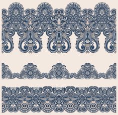 collection of seamless ornamental floral stripes N112