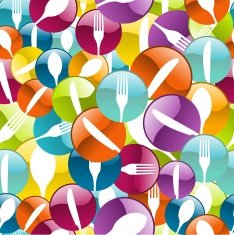Cutlery icons pattern background