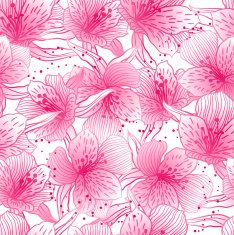 Abstract gradient seamless flower pattern with orchid