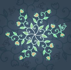 Floral blue background N5