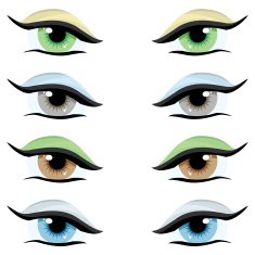 Vector set Eyes of different colors