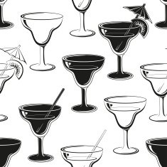 Seamless background glasses silhouettes