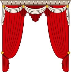 The vintage red curtain Vector N2