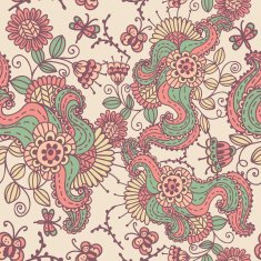vintage seamless pattern with flowers