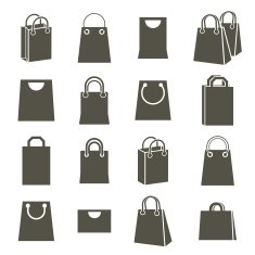 Shopping back icons isolated on white background