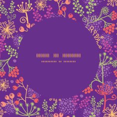 Vector colorful garden plants frame seamless pattern background