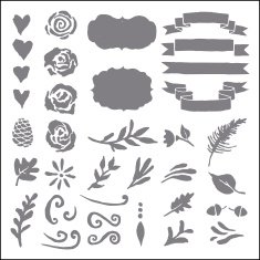 Set of plant elements for design