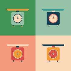Colorful set of retro scales