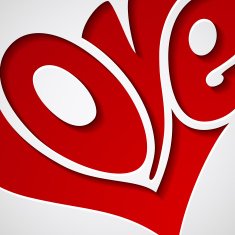 Valentines Card with love lettering N6