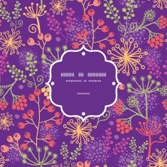 Vector colorful garden plants frame seamless pattern background N2