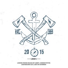 Anchor with crossed axes Design elements T-shirt print