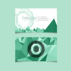Low Poly Business Card Template with Alphabet Letter O
