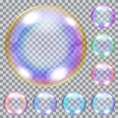 Set of multicolored soap bubbles N4