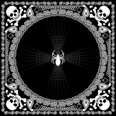 bandana pattern skull and spider