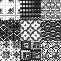 9 retro seamless ornaments N21