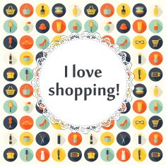 Beauty fashion sale shopping seamless background with flat icons N5