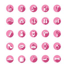 Shopping pink icons