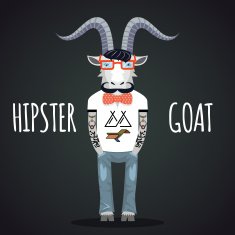 Hipster goat vector
