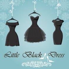 Little black dress Winter Snowflakes background